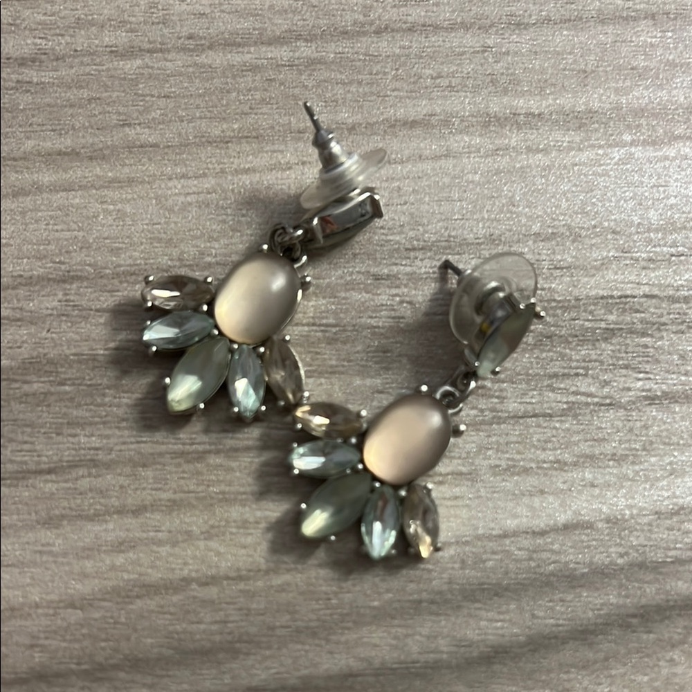 Silver and Pale Pink Statement Earrings